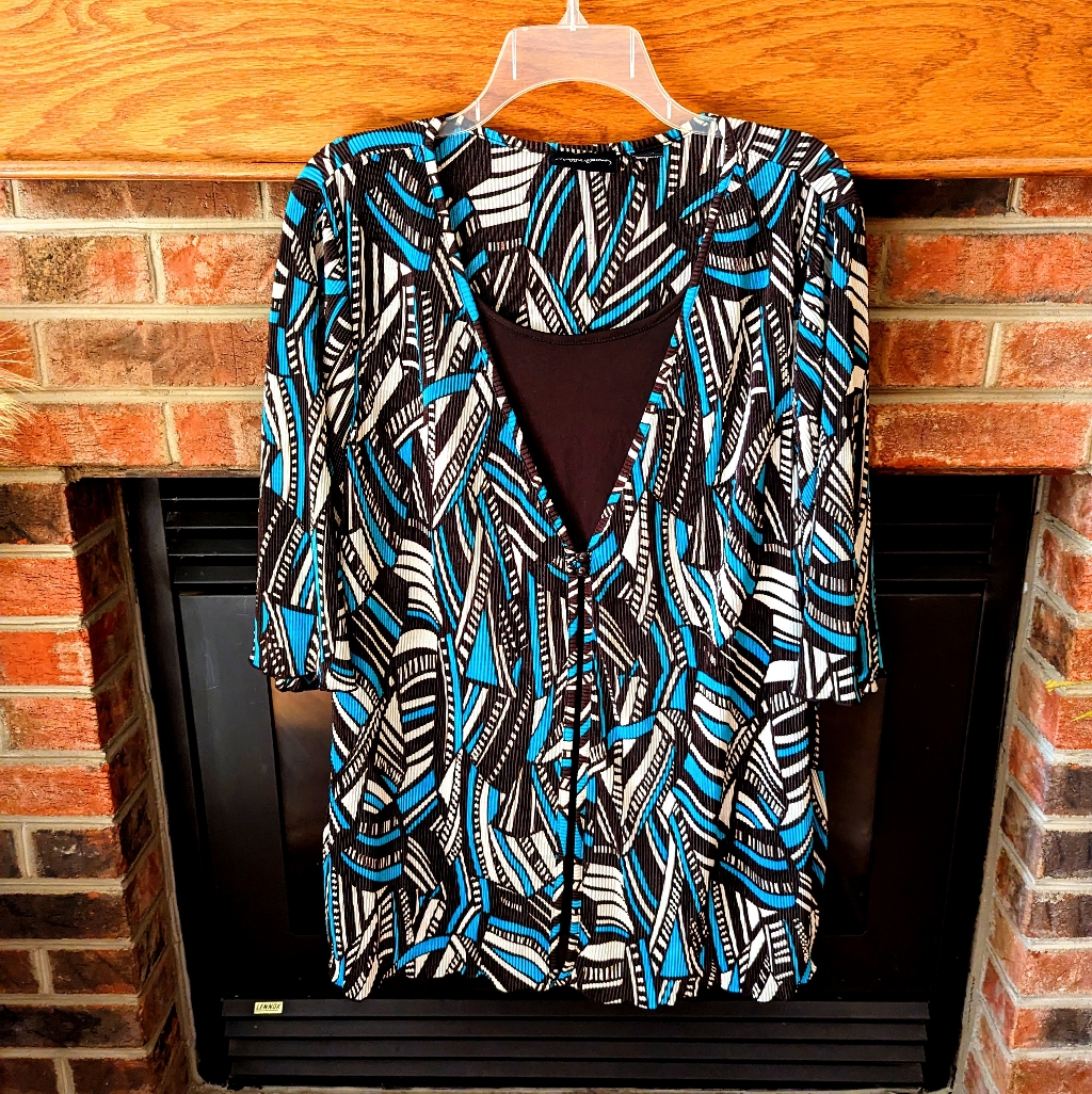 Maggie Barnes Brand MultiColored Blouse Womens Plus Size 1x